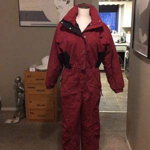 Vintage Snow Lion Red Ski Suit